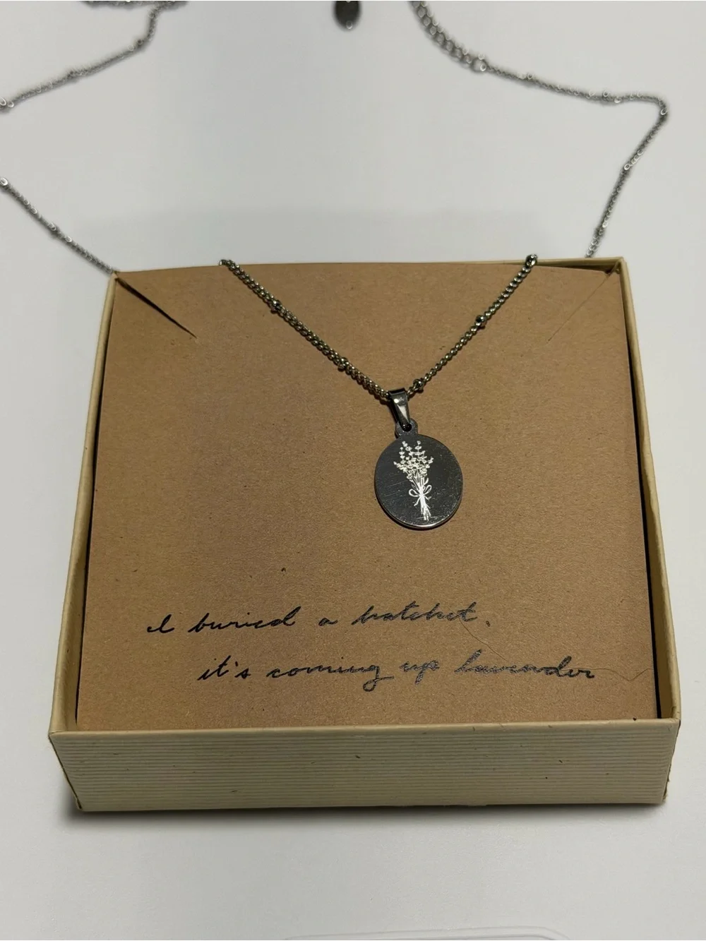 Phoebe Bridgers Smoke Signals Lyrics Necklace |  Coming Up Lavender | Silver - Picture 2 of 4